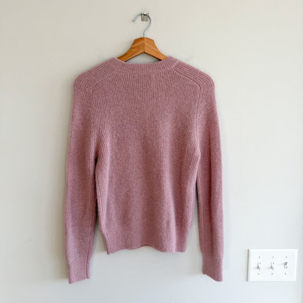Antik Batik Alpaca Blend Crew Knit Long Sleeve Button Shoulder Sweater Pink S - Picture 3 of 8